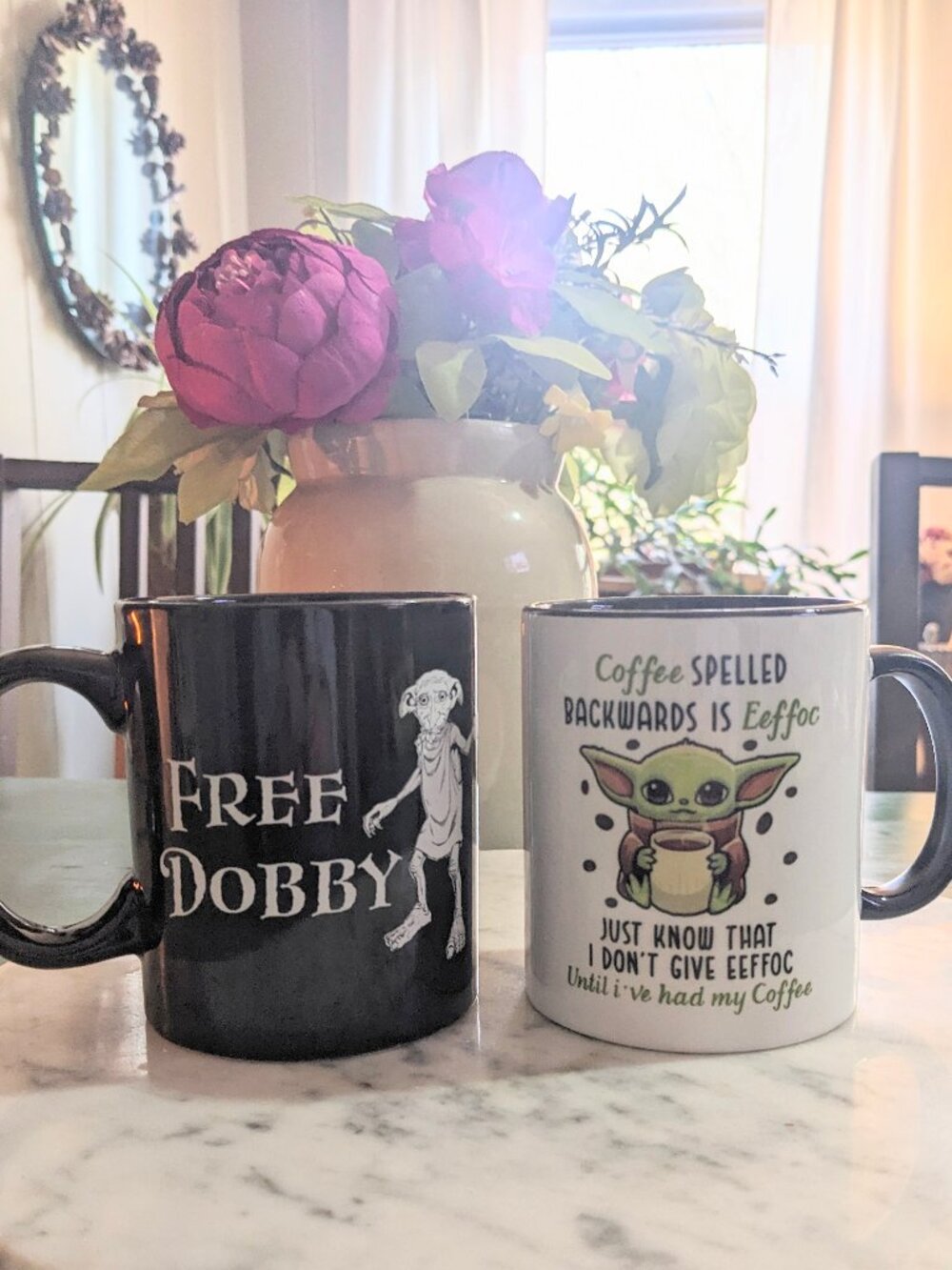 Free Dobby Harry Potter and Baby Yoda Coffee Mugs